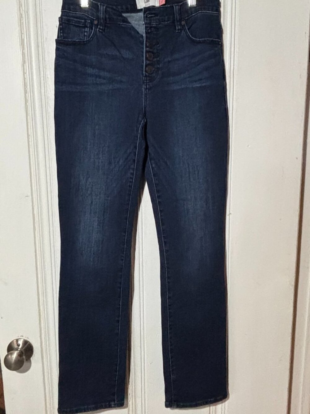 Cabi Button Fly Straight #4327 Size 4 Denim blue